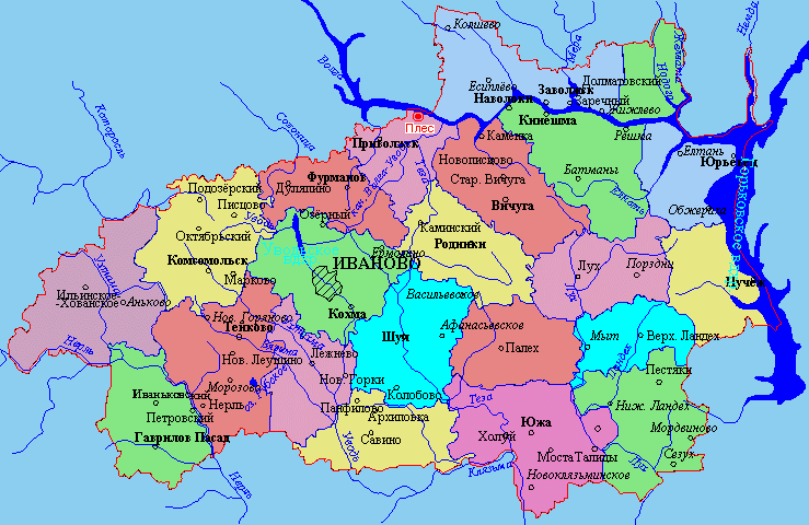 Карта россии г иваново